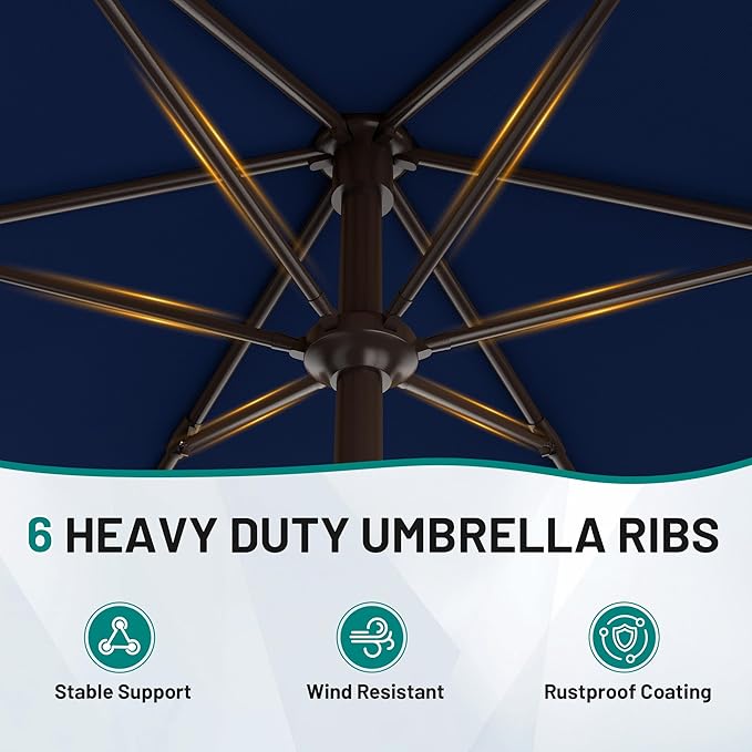 AreShark 7.5FT Patio Umbrella Table Market Umbrella - Image 3