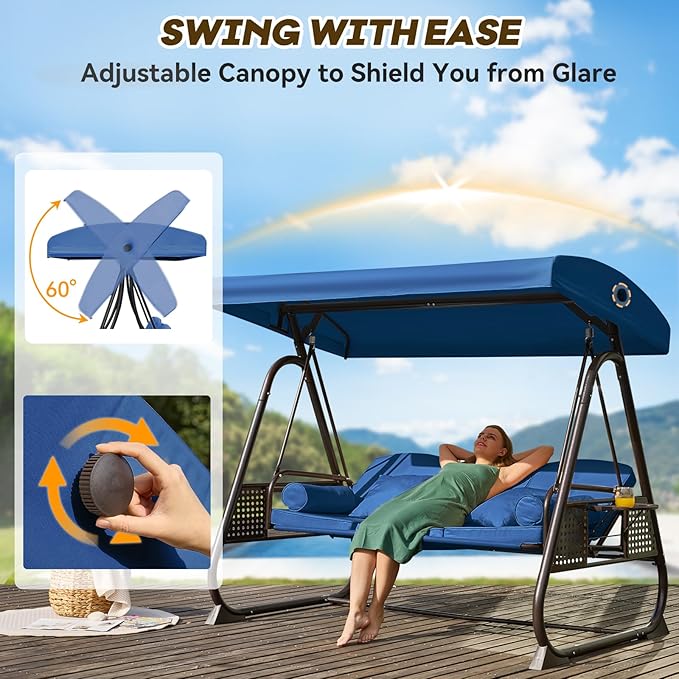 3 in 1 Outdoor Porch Swing - Image 4