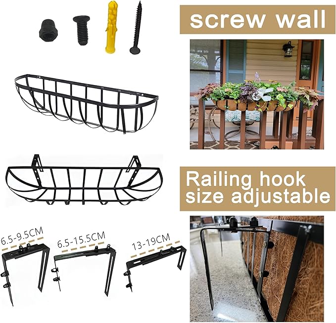 2pack 16-inch Window Sill Window Railing Planters - Image 5
