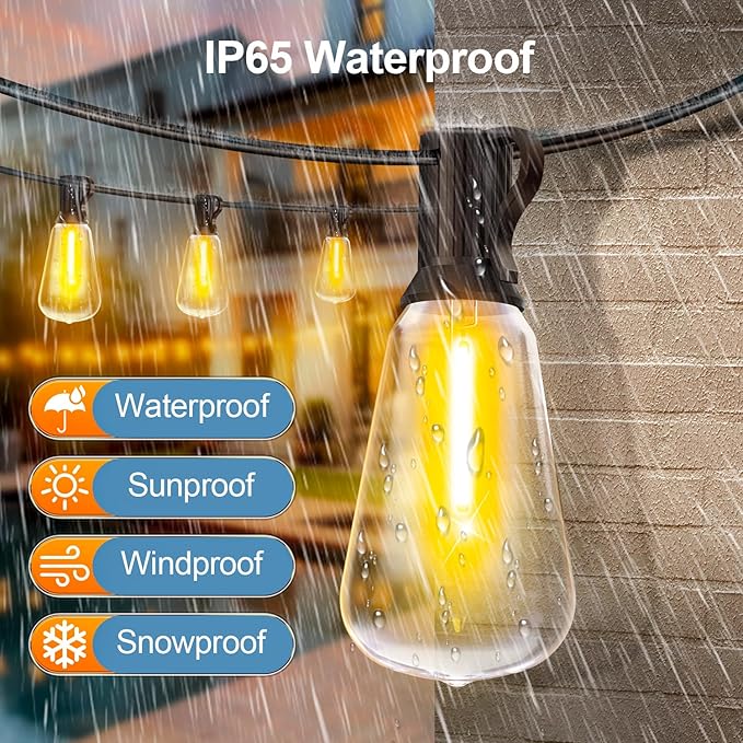 Outdoor String Led Patio Lights - 150Ft 45M Outside Waterproof Light - Image 6