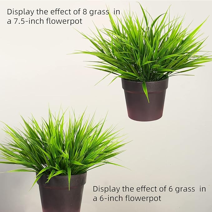 alyptus Artificial Grass Outdoor 12 Bundles Fake Plants Outside Green Onion - Image 3