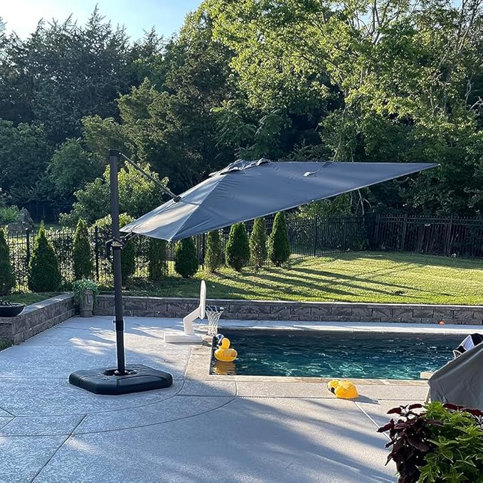 PURPLE LEAF 8 Feet Patio Umbrella Outdoor Cantilever Square Umbrella Aluminum - Image 2