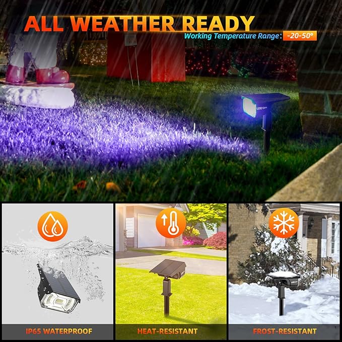 Solar Outdoor Lights, 40 LEDs Color Changing RGB Solar Landscape Path Lights - Image 2