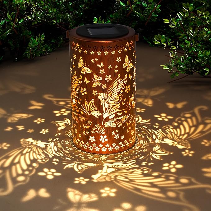 Solar Lanterns Outdoor Hanging Lantern Lights, Fairy Metal Decor - Image 2