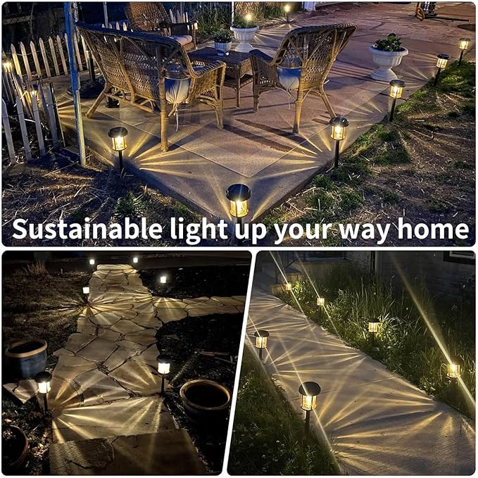 XMCOSY+ Solar Pathway Lights Outdoor, 6 Pack Solar Powered Garden Lights - Image 8