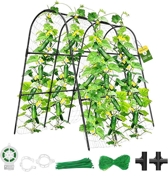 Cucumber Trellis for Raised Bed, U-Shape Garden Trellis for Climbing Plants by MQHUAYU