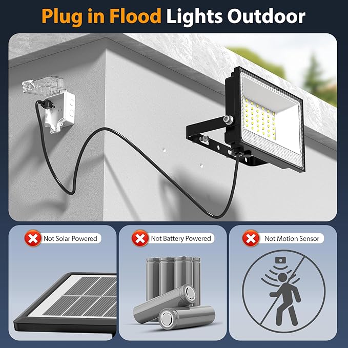 Onforu 40W Flood Lights Outdoor, 4000lm Bright LED Work Light - Image 2