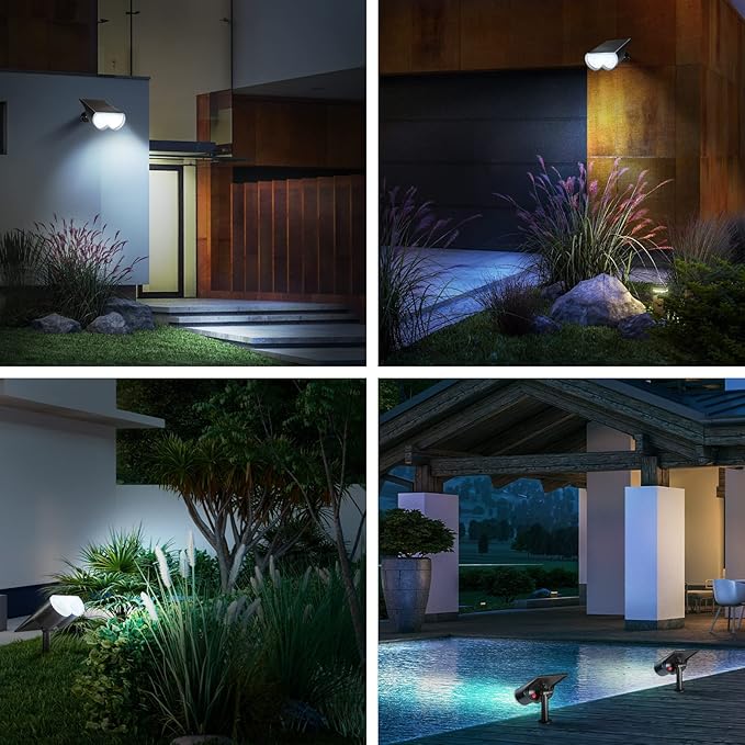 Consciot Solar Spot Lights Outdoor, 16 LEDs IP67 Waterproof Auto On/Off - Image 6