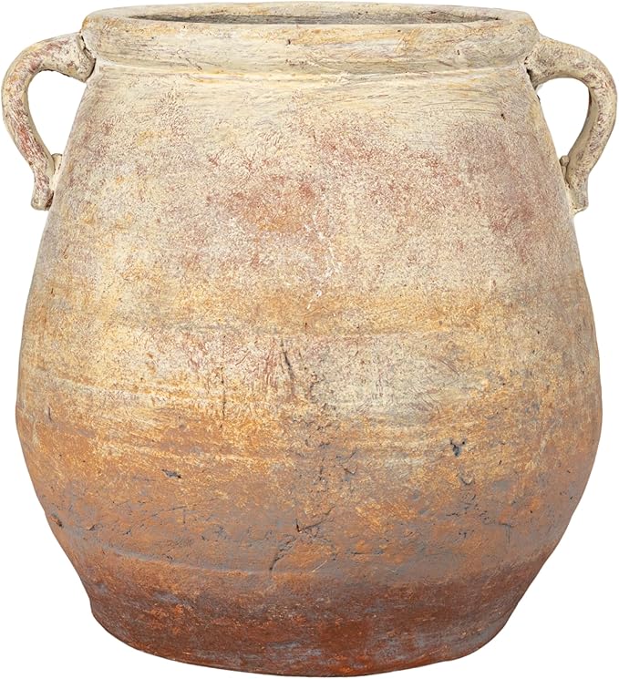 Creative Co-Op Whitewashed Terra-Cotta Urn - Image 7