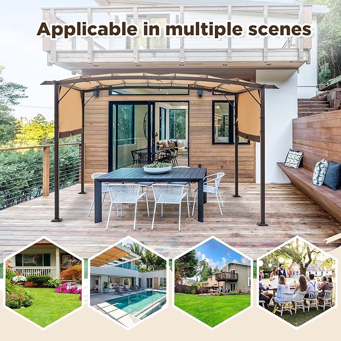 AECOJOY Pergola 9' x 12' Outdoor Pergolas, Pergolas and Gazebo Clearance - Image 6