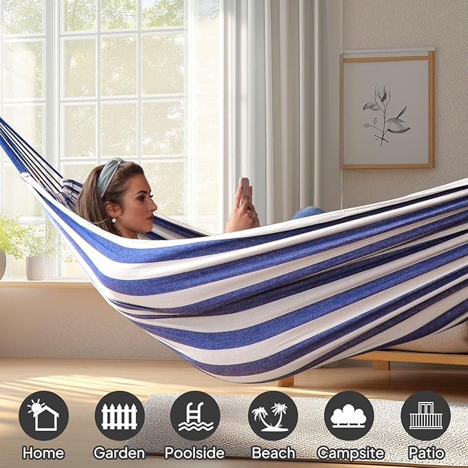 ANYOO Cotton Hammock Portable Camping Hammocks - Image 4