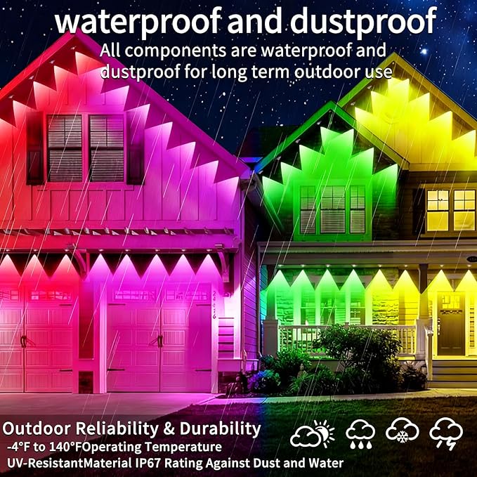 500ft permanent outdoor light, RGB outdoor eave lights - Image 4