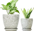 8 Inch + 6 Inch Retro Ceramic Planter Set of 2 by Bestseler
