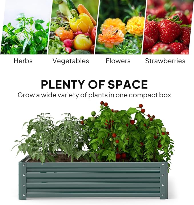 Outsunny Galvanized Raised Garden Bed, - Image 3