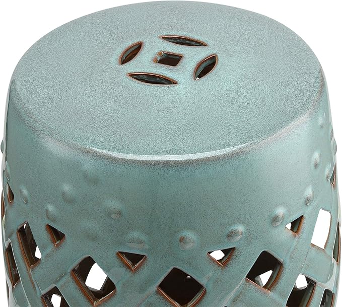 Outsunny 13" x 18" Ceramic Garden Stool - Image 8