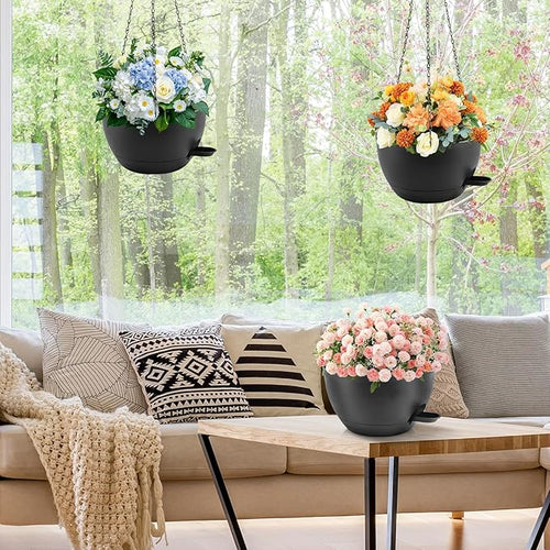 10 inch Hanging Planters for Indoor Plants, 3 Pack Self-Watering Hanging - Image 2