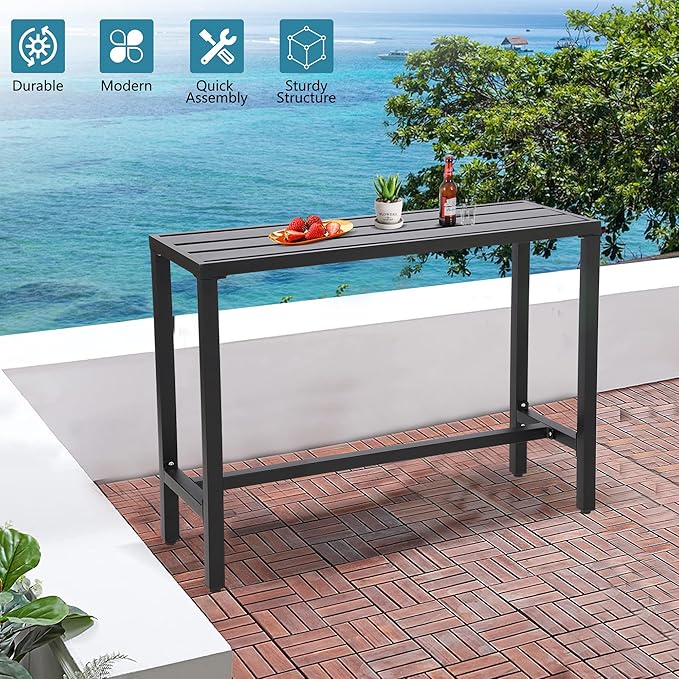 Outdoor Bar Table, Patio Console Pub Height Tables - Image 4