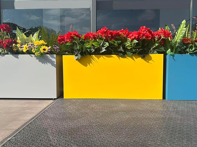 40" L x 16" W x 18" H Metal Large Rectangular Planter - Image 3