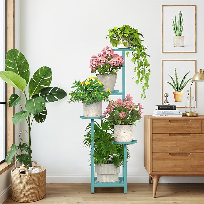TOSKING 5 Tier Tall Plant Stand Indoor Outdoor, Heavy Duty Corner Shelf - Image 2