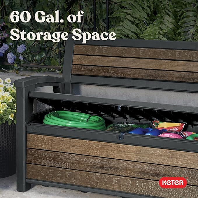 Keter Signature 60 Gallon Storage Bench Deck Box - Image 7