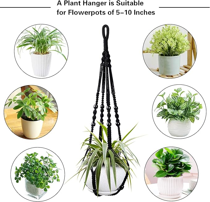 Augshy Macrame Hanging Planter, 2 Pack Hanging Planters - Image 4