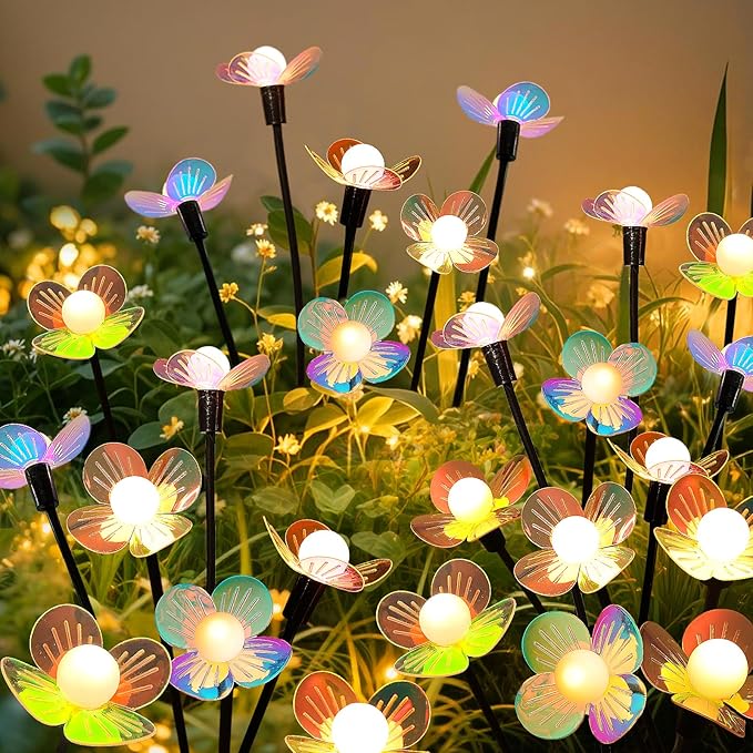 Solar Garden Lights, 6 Pack 36 LED Solar Swaying Flower Light, Waterproof - Image 7