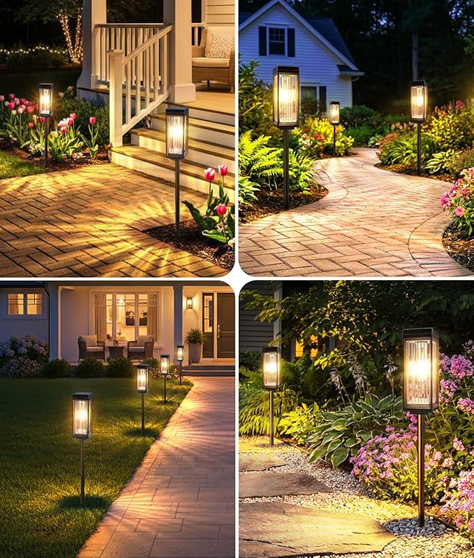 Solar Pathway Lights Outdoor, 6 Pack Upgraded Solar Lights Outdoor Waterproof - Image 8