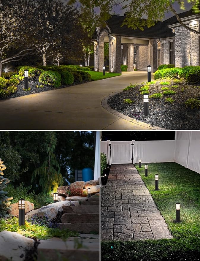 SUNVIE 4-Pack Low Voltage Pathway Lights 3W 3000K 12-24V LED Landscape Bollard - Image 6