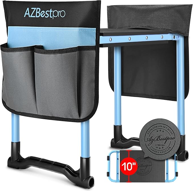 Garden Kneeler and Seat, Upgraded Foldable Heavy Duty Gardening Stool by AZBestPro