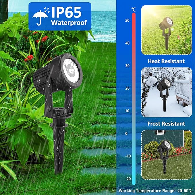 T-SUNUS RGB Solar Landscape Spotlights Christmas, Color Changing Spot Lights - Image 5