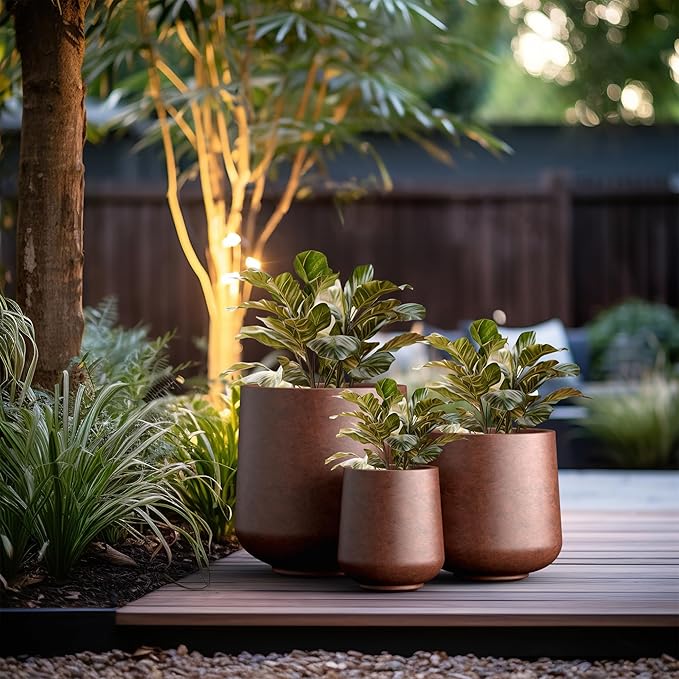 Kante 15.3"+11.6"+8.2" Dia Round Concrete Planter, Large Outdoor Indoor Planter - Image 3