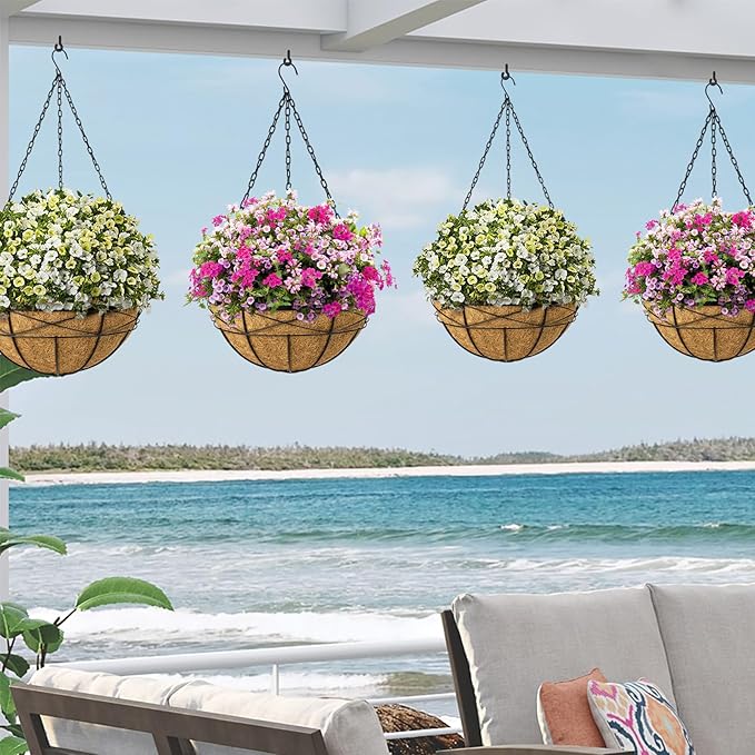 4 Pack 18 Inch Hanging Planters - Image 6