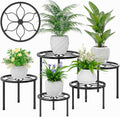 VECELO Metal Plant Stands Set of 5, Round Plant Holder by VECELO