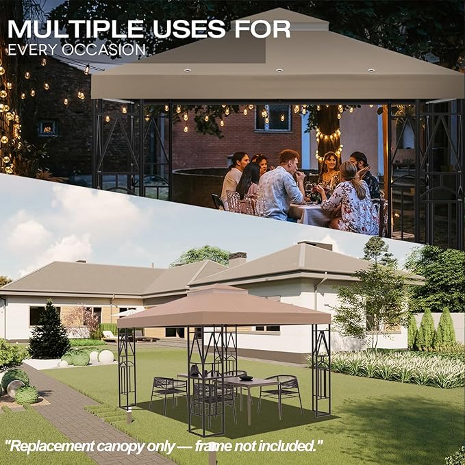 119''x119'' Canopy Replacement Top Double Tiered Gazebo Cover - Image 5