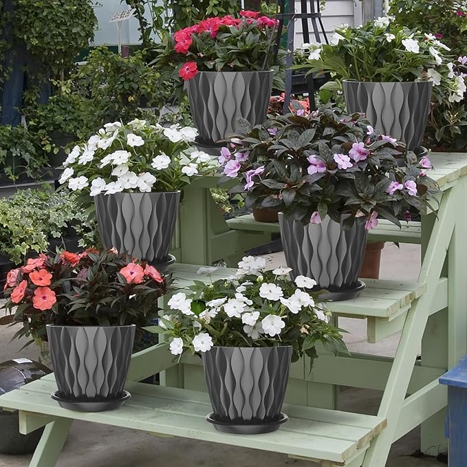 6 Pack 6 Inch Indoor Plant Pots - Image 6