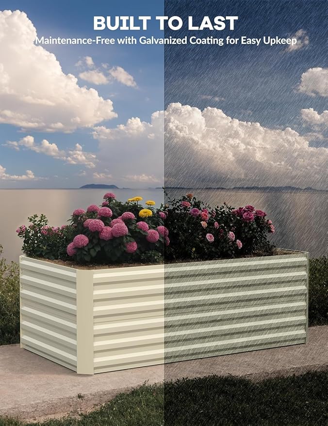 GarveeLife 2pcs 6x3x2 ft Galvanized Raised Garden Bed, Rust-Resistant Raised - Image 3