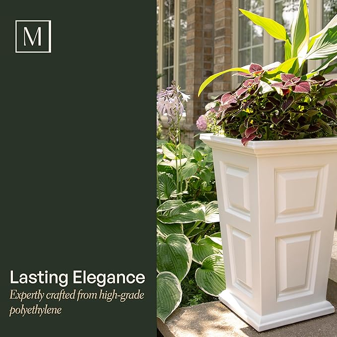 Mayne Wyndham 24-Inch Tall Planter – Self-Watering, Weather-Resistant Planter - Image 3