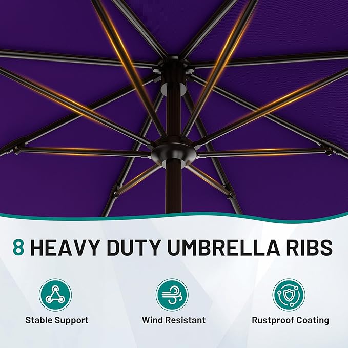 AreShark 9 FT Patio Umbrella for Outdoor, Outdoor Table Umbrella - Image 3