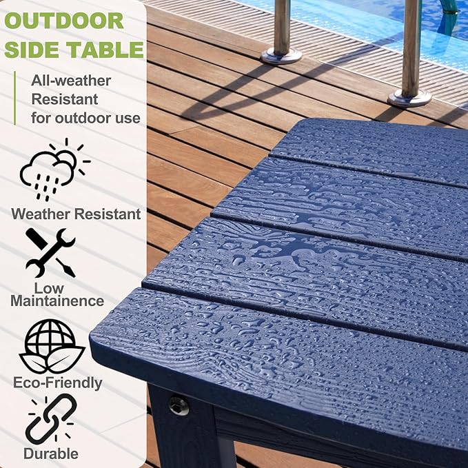 Y&M Outdoor Side Table, HIPS Adirondack Small Single Table, Waterproof Square - Image 7