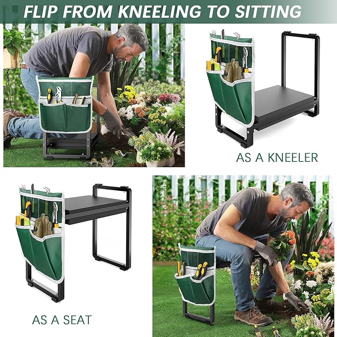 FLINTER 10.2" Wider Garden Kneeler and Seat, Heavy Duty Thick Gardening Bench - Image 4