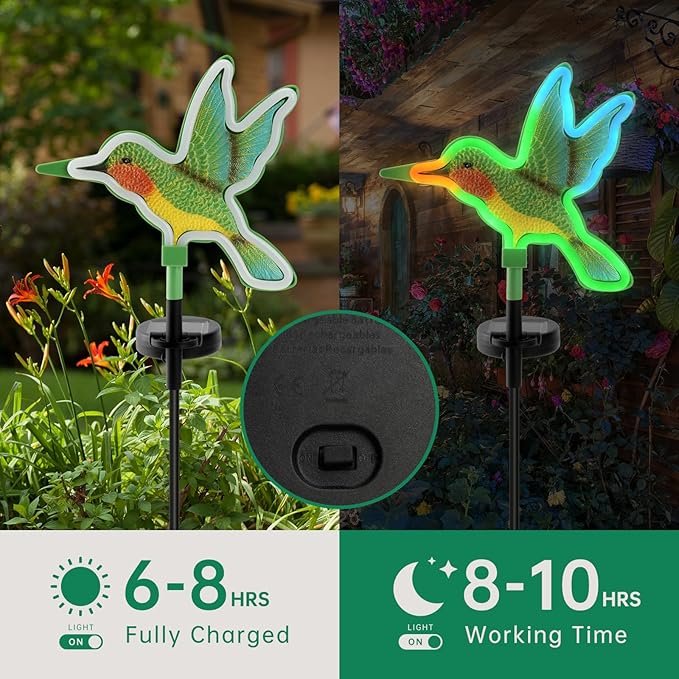 Solar Hummingbird Garden Lights, Halloween Outdoor Lights Decor, LED - Image 3