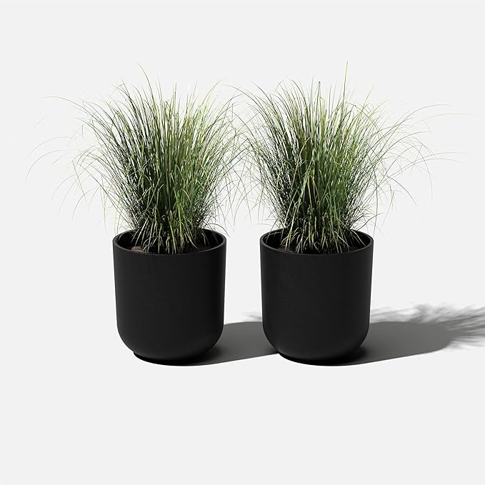 Veradek Round Black Plastic Planter Pots - Image 8