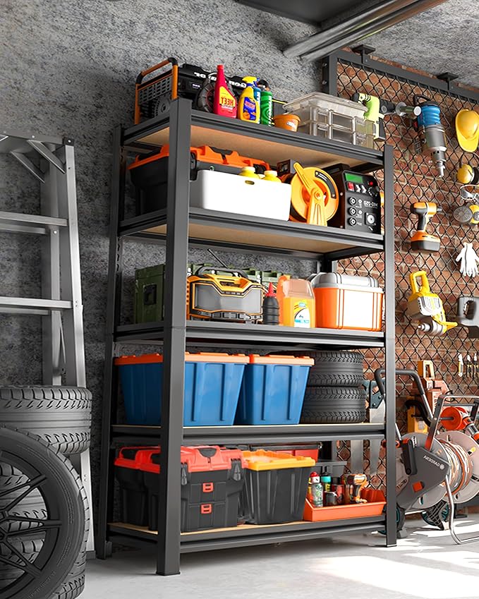 Set of 2 Garage Shelving Heavy Duty Storage Shelves, Metal Adjustable Shelving - Image 8
