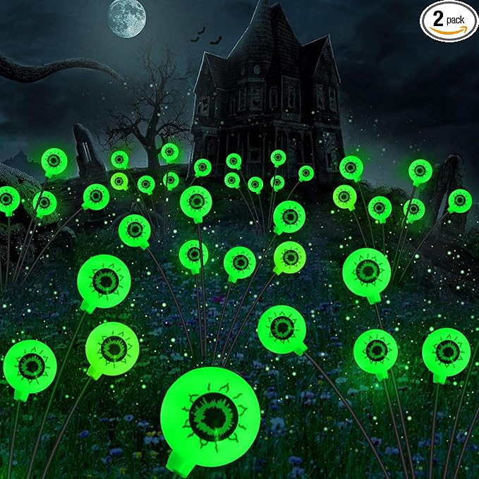 Halloween Solar Lights Outdoor Waterproof Solar Scary Eyeball Lights, 2 Pack by YShengMian