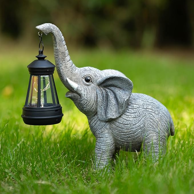 Solar Garden Statue Lights Elephants Figurine - Image 8