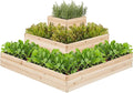 Yaheetech 3 Tier Wooden Raised Garden Bed 44.5'' L×44.5″ W×20.5″ H, by Yaheetech