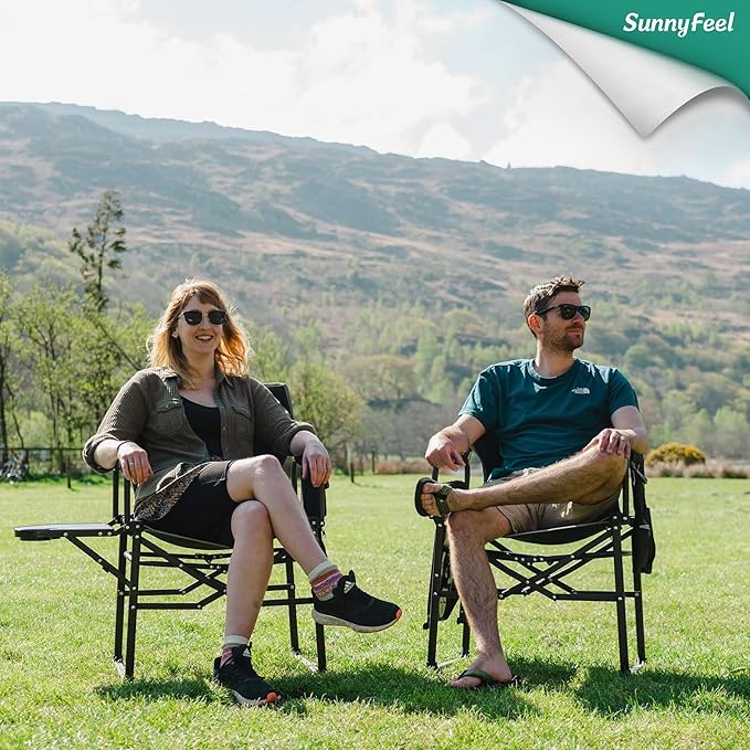 SUNNYFEEL Camping Directors Chair, Heavy Duty, Oversized Portable Folding Chair - Image 4