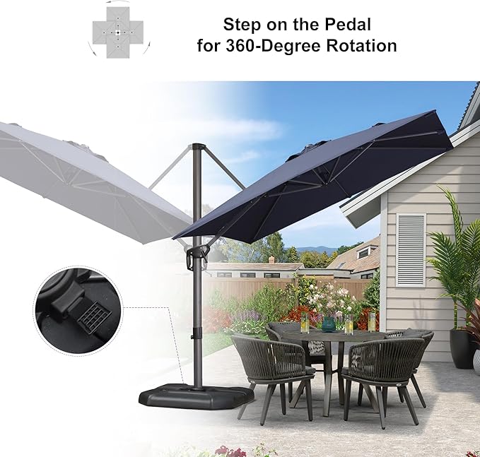 PURPLE LEAF 8'×8' Patio Cantilever Umbrella - Image 5