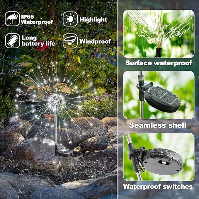 Anordsem Solar Garden Lights Outdoor: Bendable Copper Wire - Image 5
