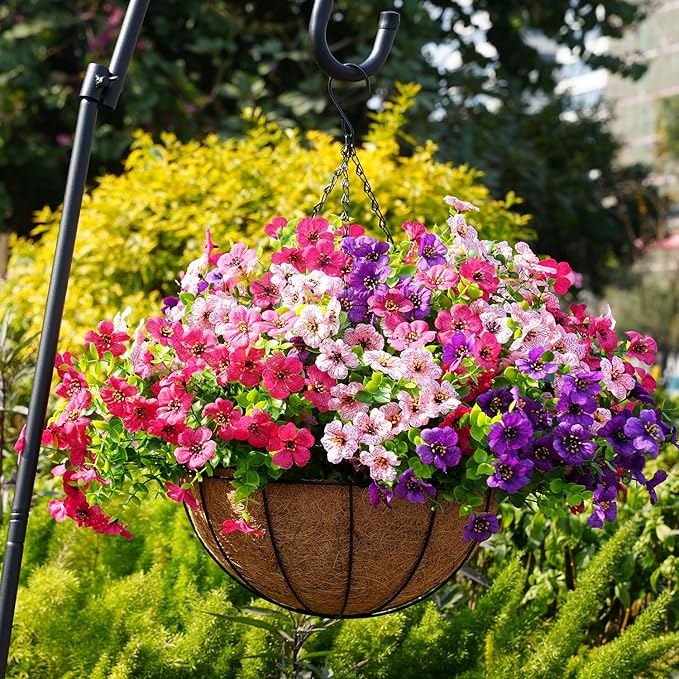 Artificial Flowers for Outdoor, UV Resistant Fake Silk Flowers, Realistic Faux - Image 5